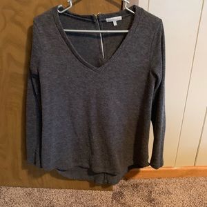 Dark grey sweater with zipper back